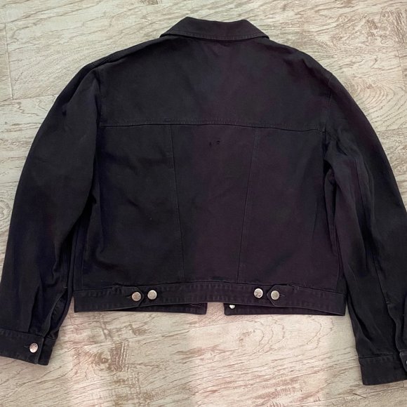 Agnes B. Washed Black Denim Jacket - SMALL - Picture 4 of 6